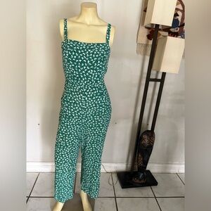 Faith The Brand Floral Green and Black Floral Jumpsuit Size 6